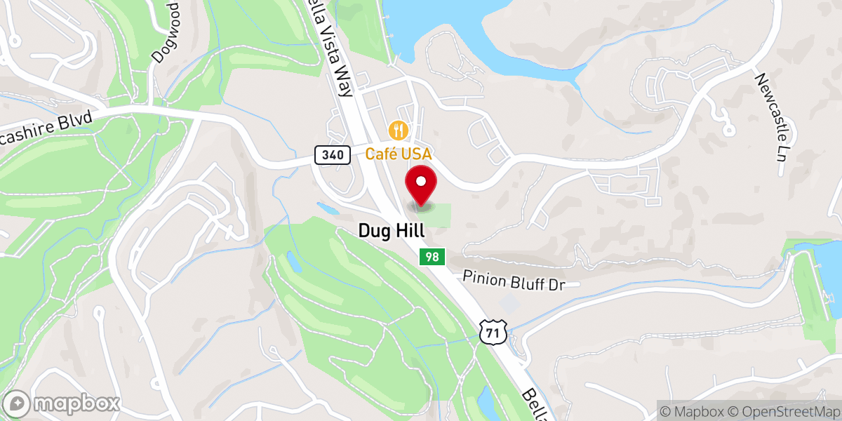 Map showing location of Dug Hill Baptist Church