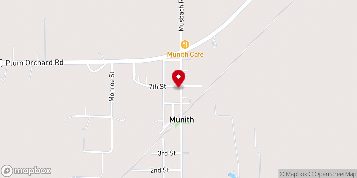 Map showing location of Munith United Methodist Church