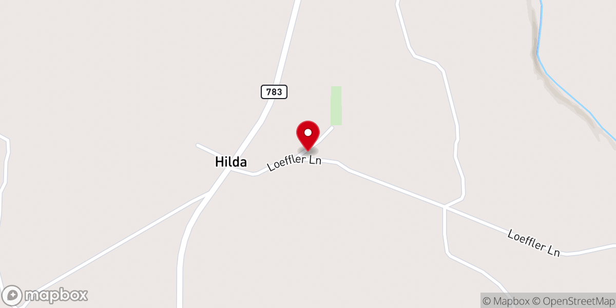 Map showing location of Hilda United Methodist