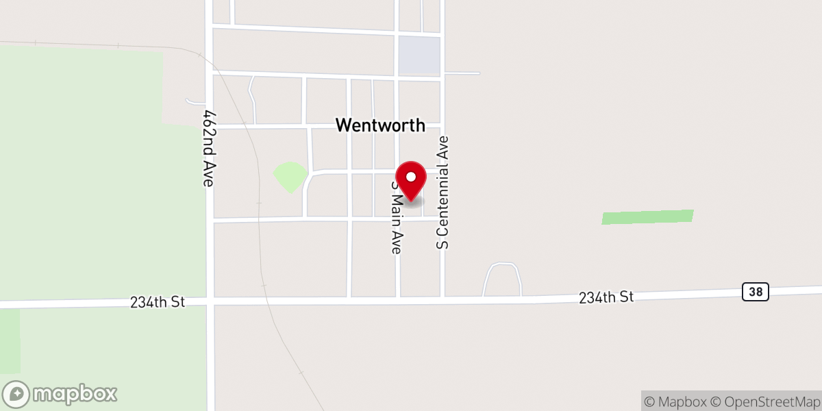 Map showing location of St. Peter Lutheran