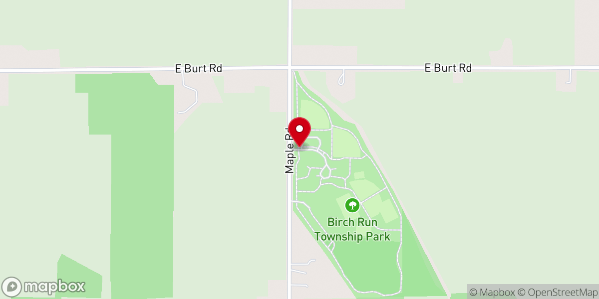 Map showing location of Birch Run Community Park