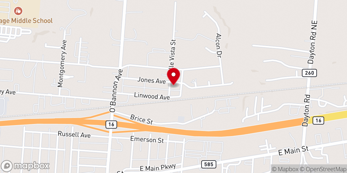 Map showing location of Christian Congregation in the United States - CCUS Columbus/Newark, OH