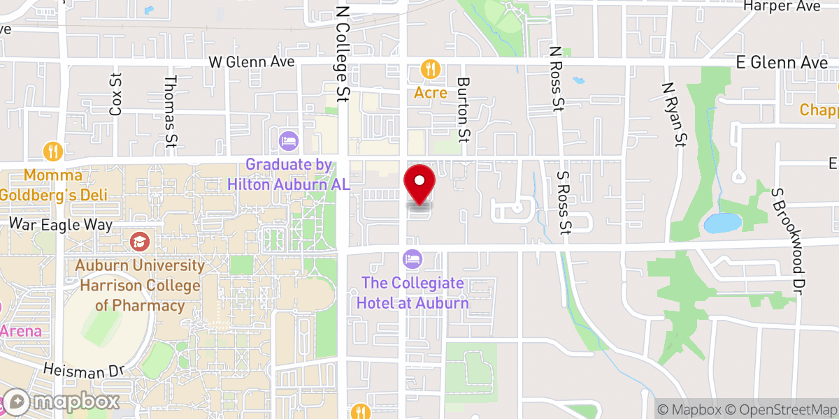 Map showing location of Auburn United Methodist Church Parking Lot