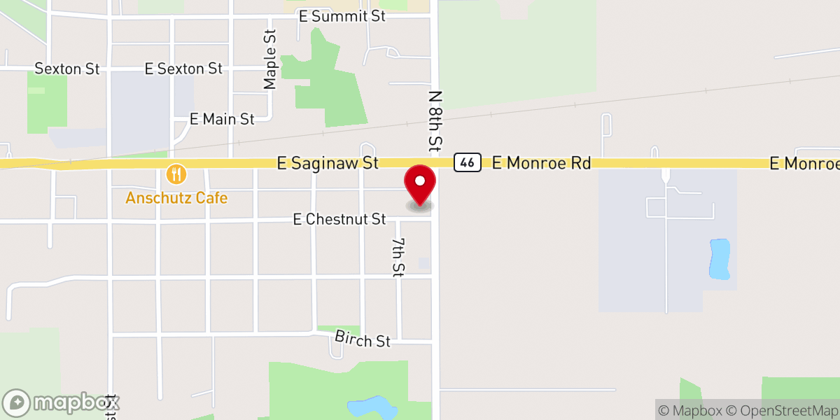 Map showing location of Bible Baptist Church