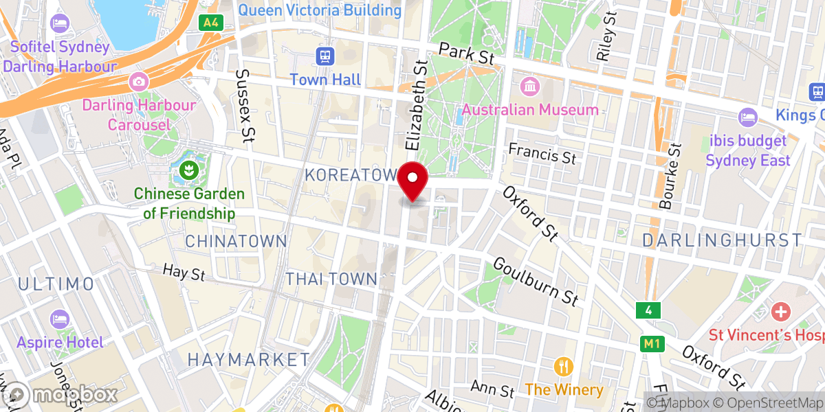 Map showing location of The Salvation Army Sydney Congress Hall