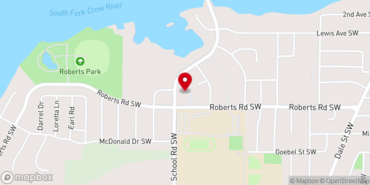 Map showing location of CrossPoint Church
