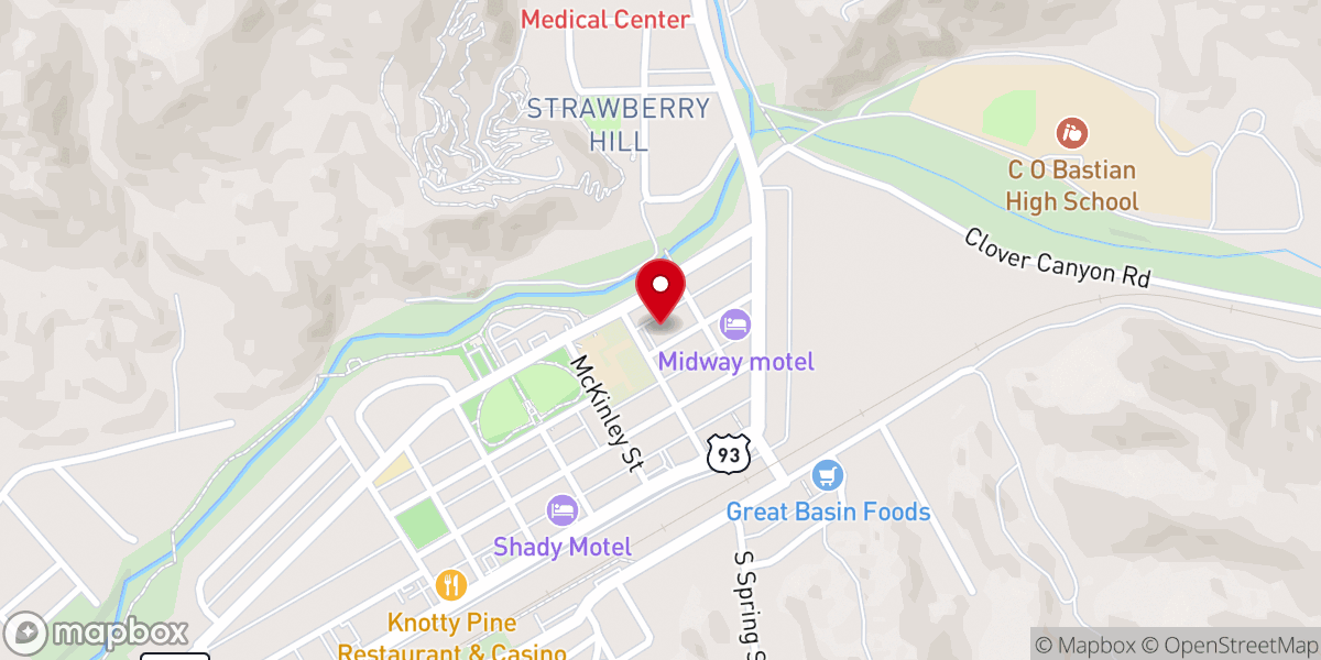Map showing location of Caliente Community United Methodist Church
