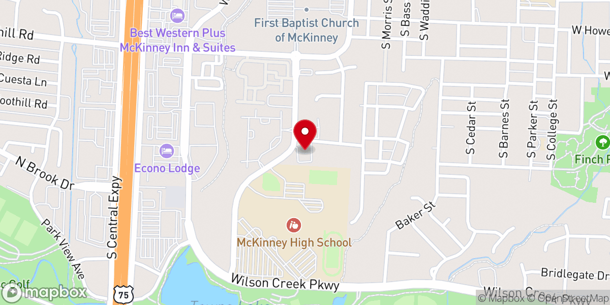 Map showing location of Milestone Church McKinney Campus
