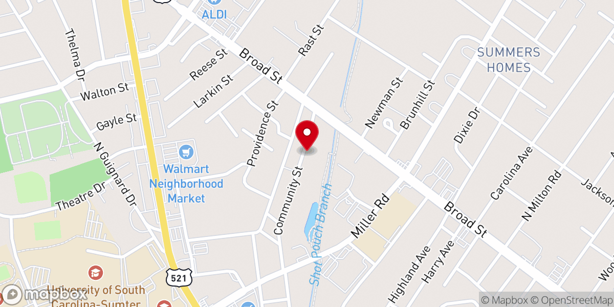 Map showing location of Corinth Missionary Baptist Church