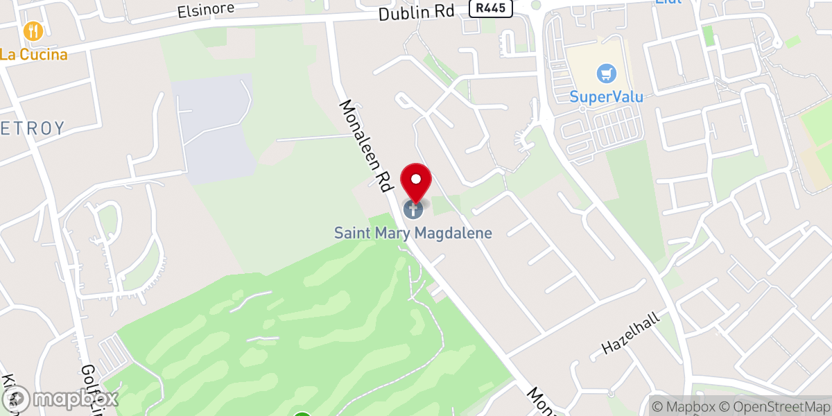 Map showing location of Mary Magdalene Church