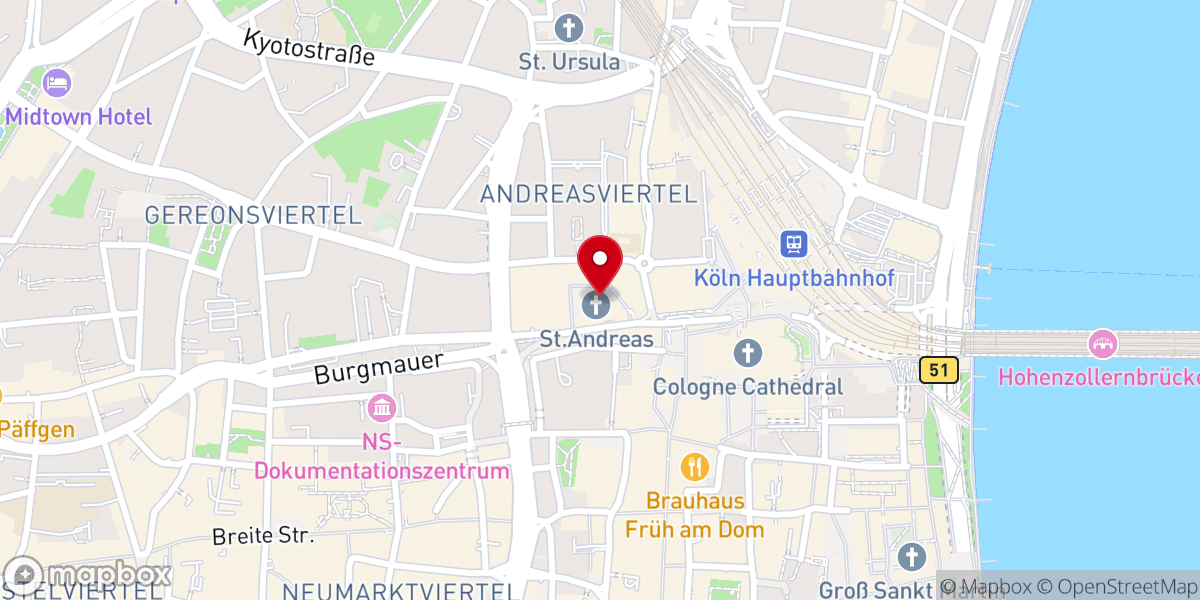 Map showing location of Dominikanerkirche St. Andreas