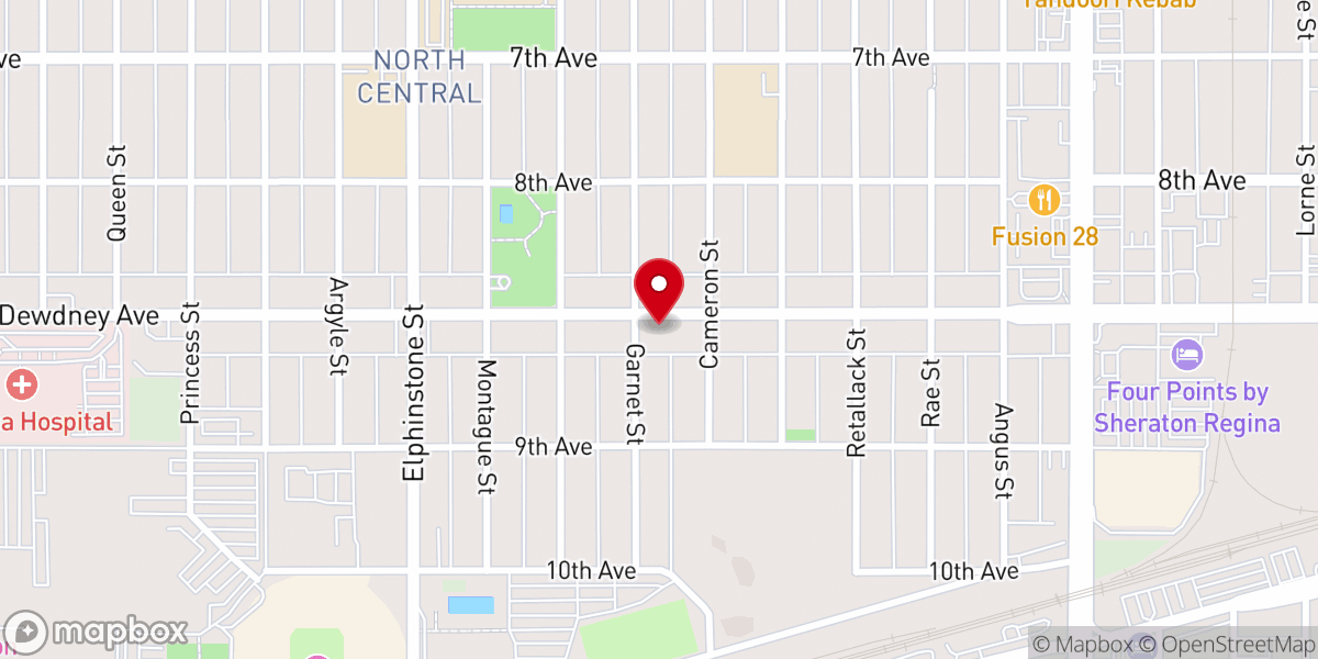 Map showing location of Good News Chapel