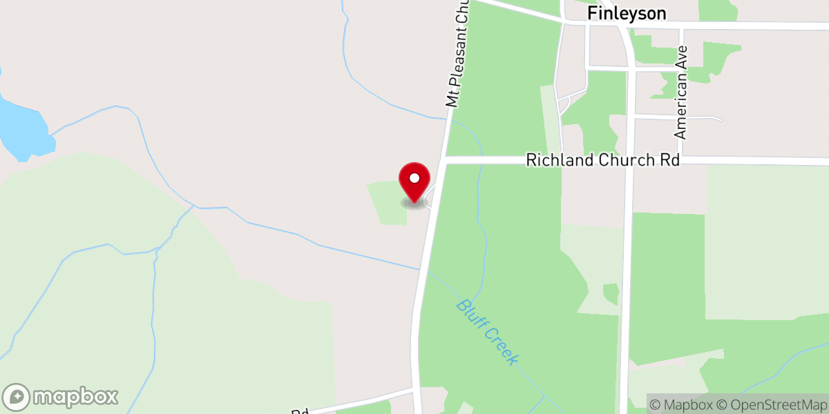 Map showing location of Mt Pleasant Baptist Church
