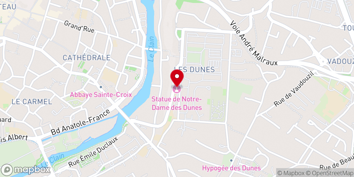 Map showing location of Notre-Dame des Dunes