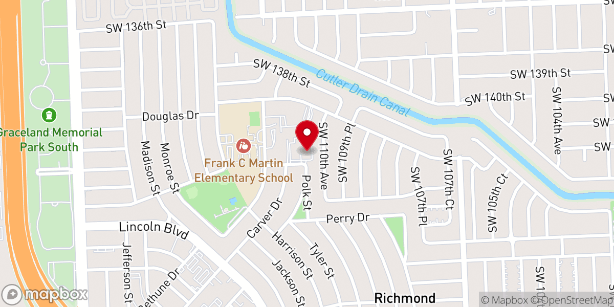 Map showing location of Second Baptist Church