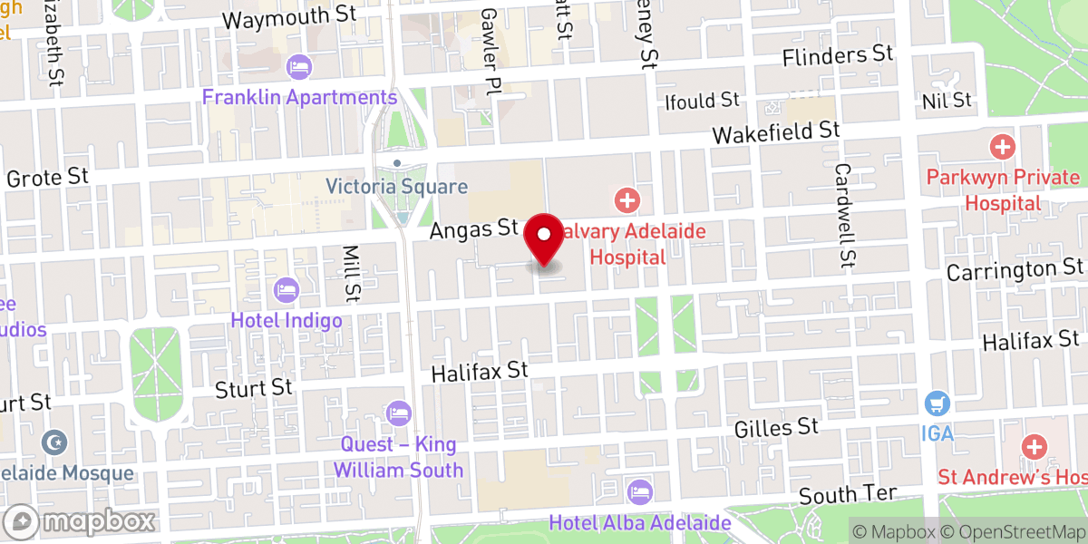 Map showing location of St Mary Magdalene's Anglican Church