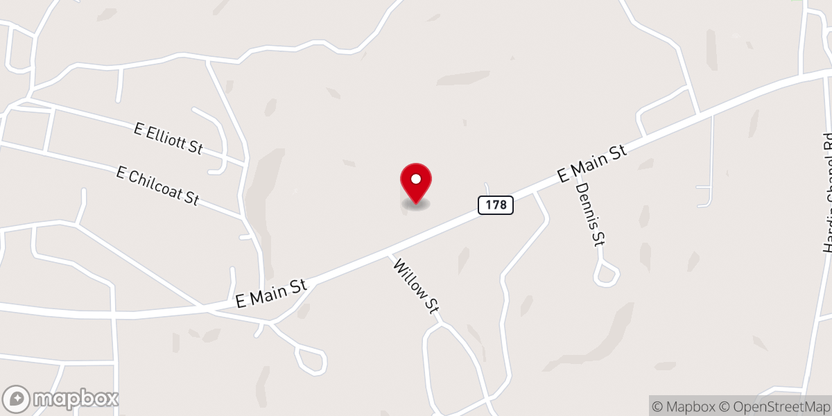 Map showing location of Fulton Free Will Baptist Church