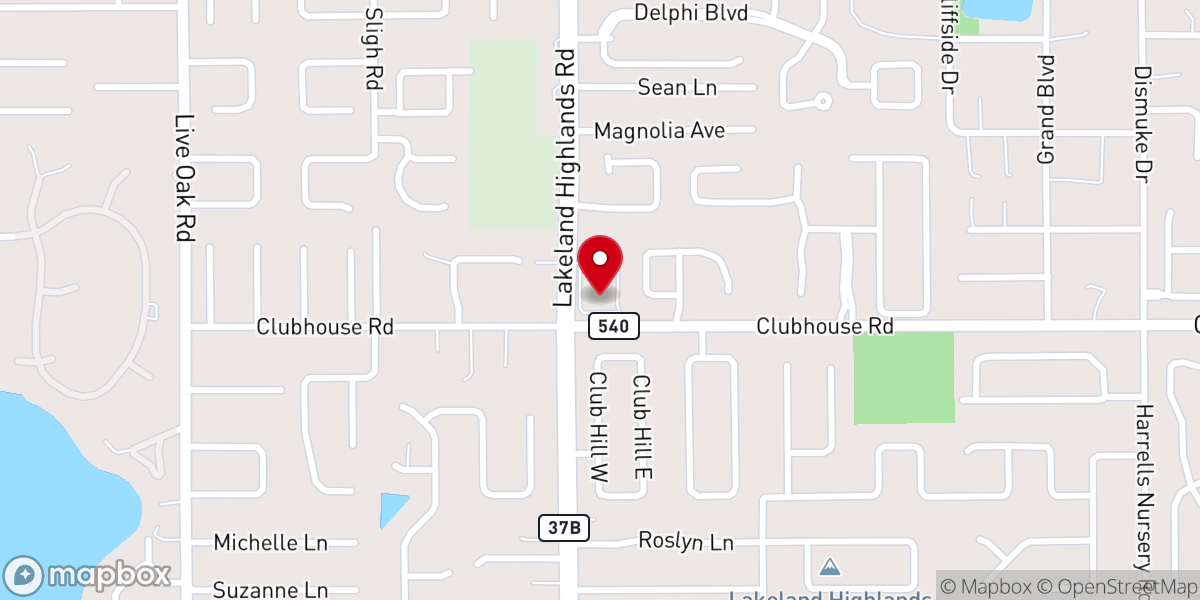 Map showing location of Southside Baptist Church