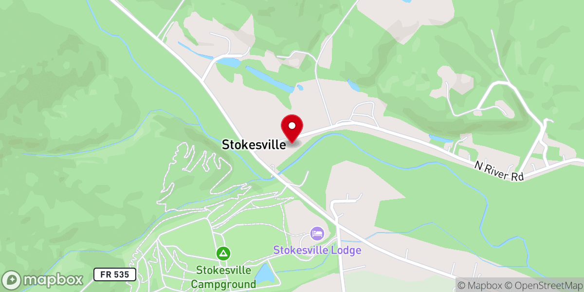 Map showing location of Stokesville Church