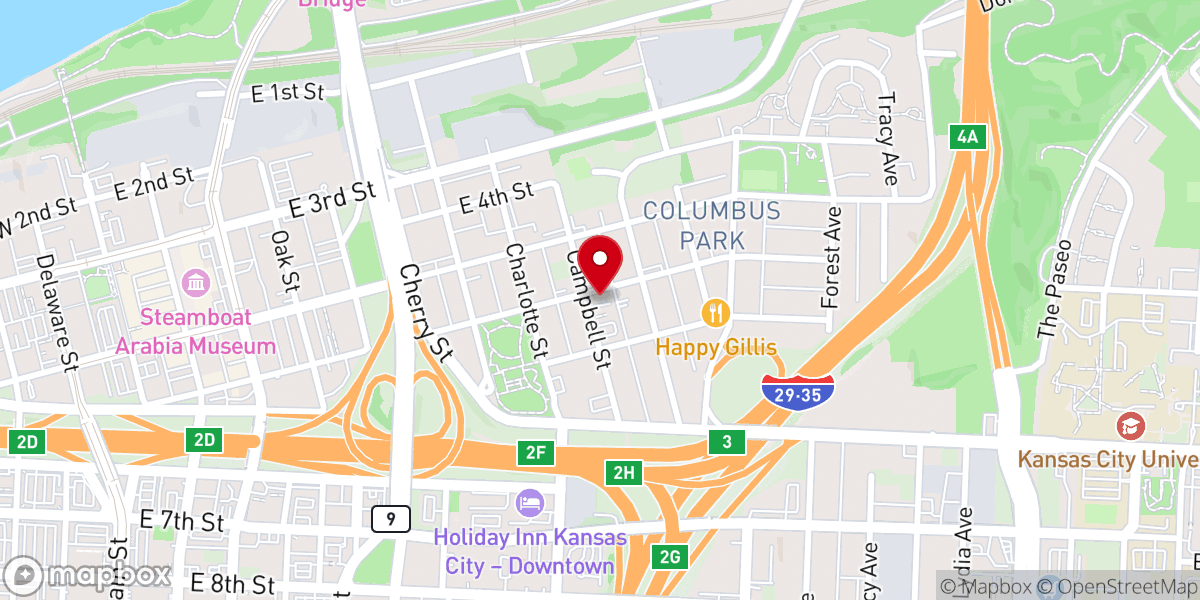 Map showing location of Holy Rosary Catholic Church
