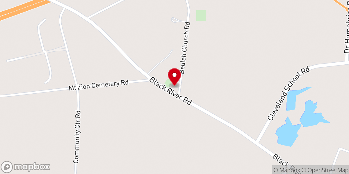 Map showing location of Mt Zion Black River Baptist Church
