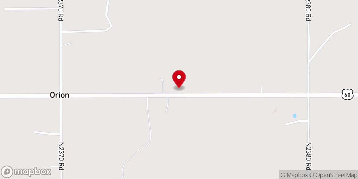 Map showing location of Orion Baptist Church