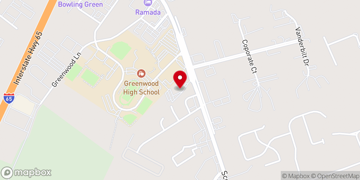 Map showing location of Greenwood Baptist Church