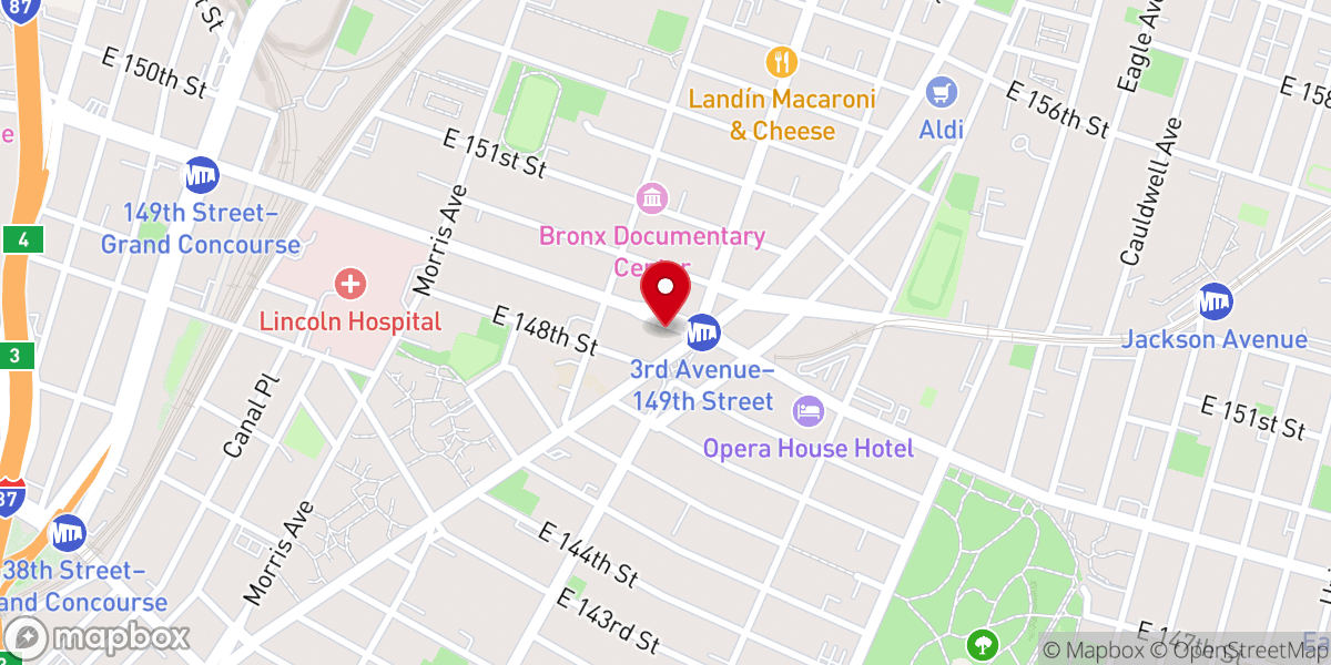 Map showing location of USA Vein Clinics - Mott Haven
