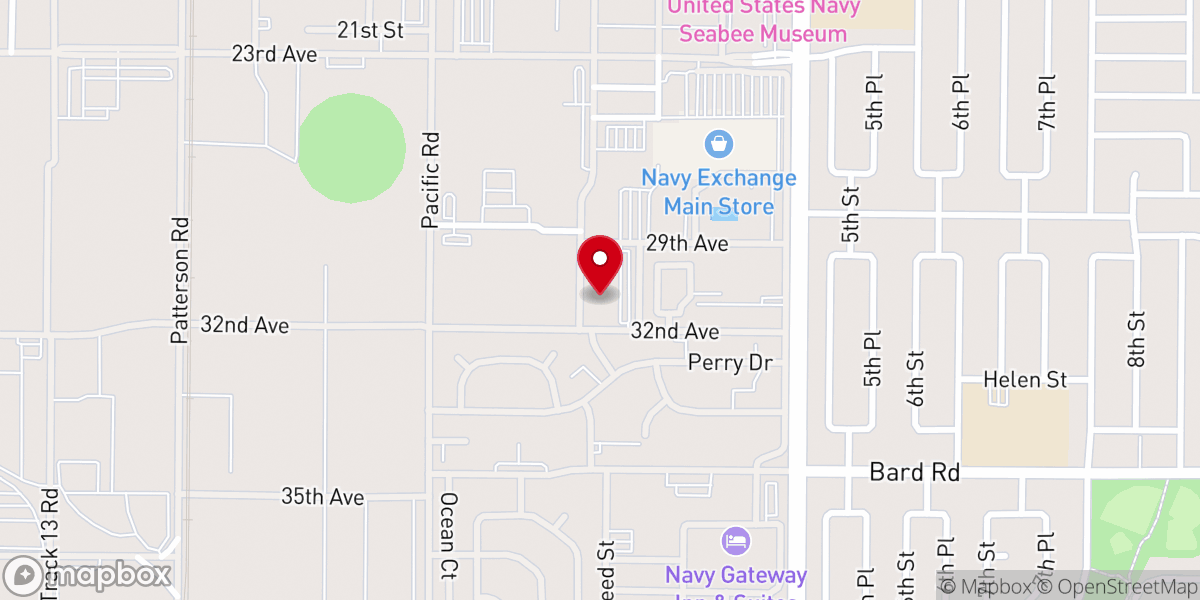 Map showing location of Seabee Chapel