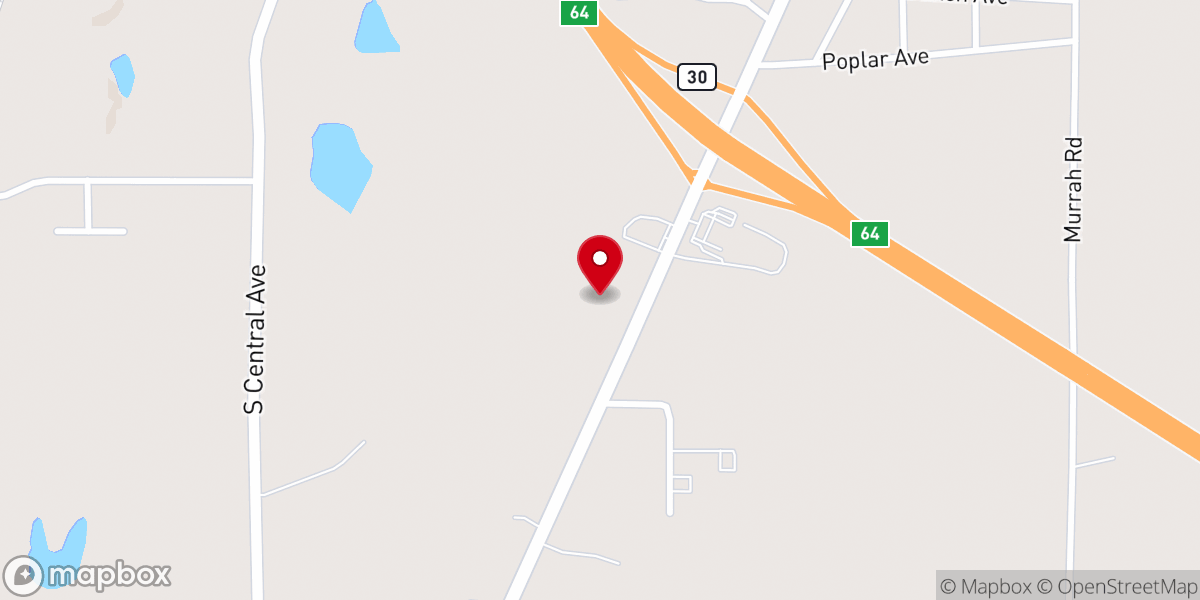 Map showing location of New Albany Church of Christ