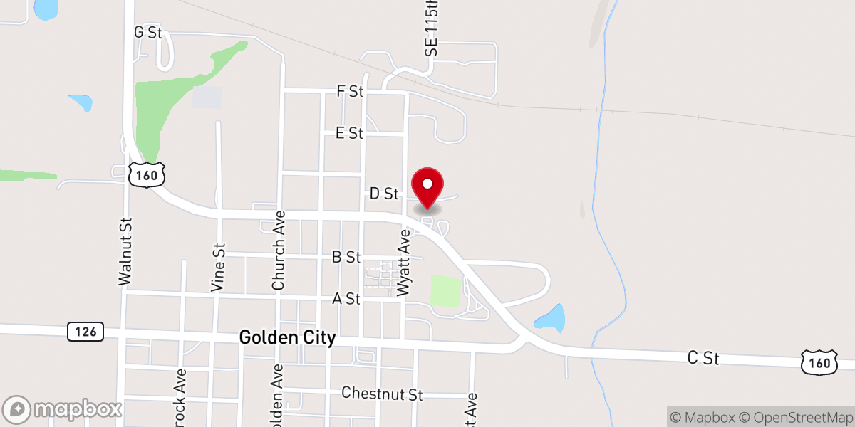 Map showing location of Casey's