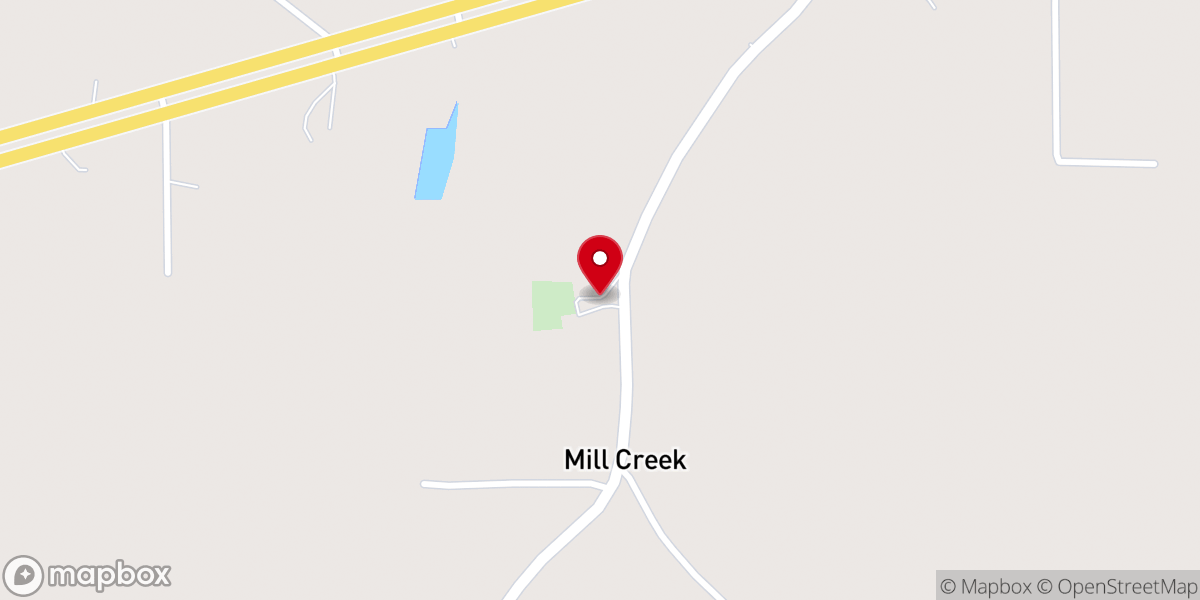 Map showing location of Mill Creek Church