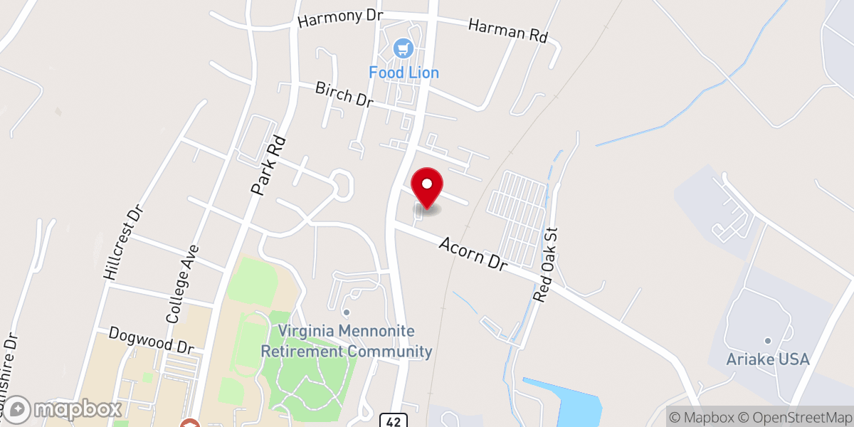 Map showing location of Acorn Christian Church