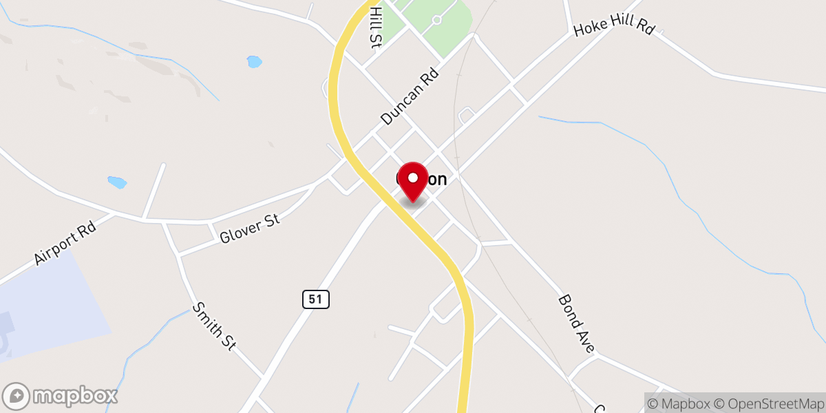 Map showing location of Canon Baptist Church