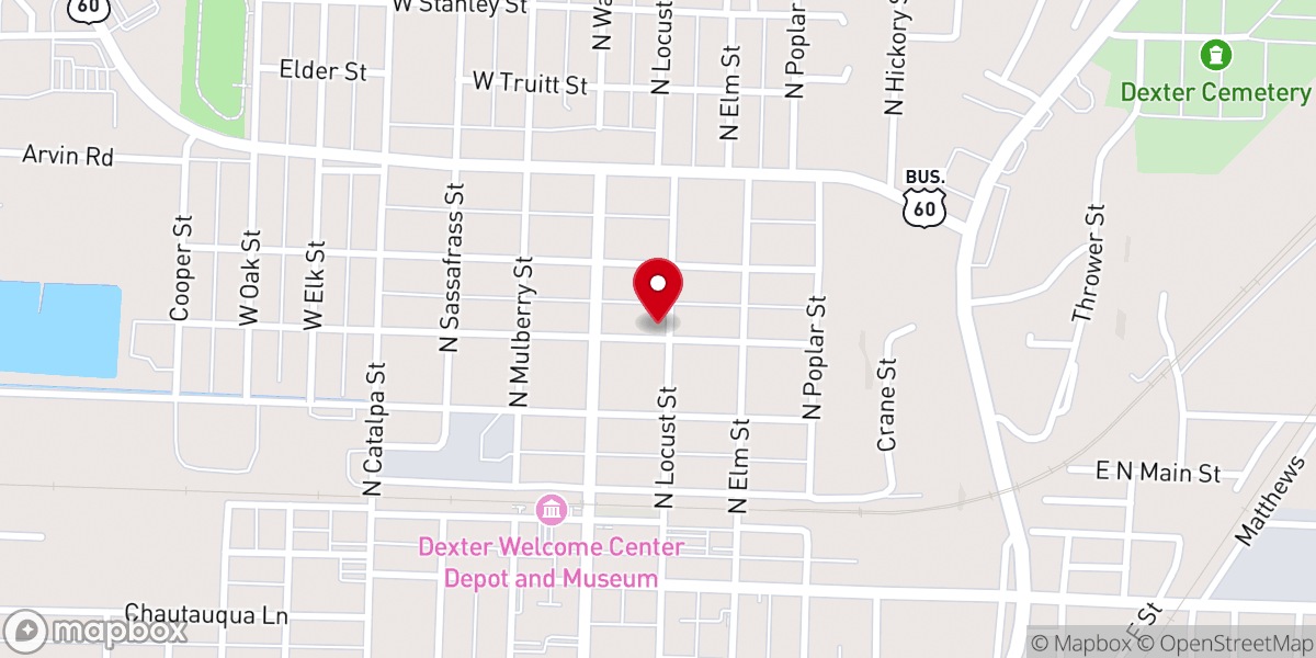 Map showing location of First General Baptist Church