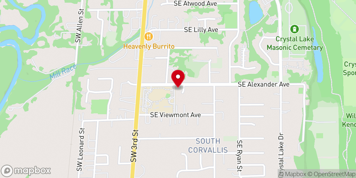 Map showing location of Corvallis Gospel Hall