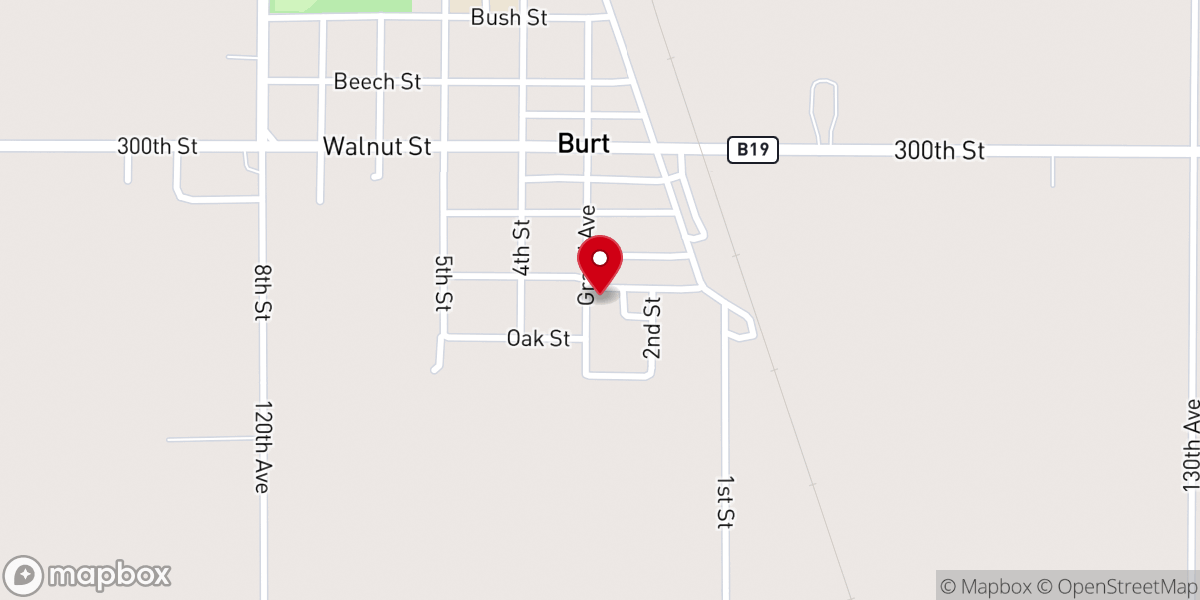 Map showing location of St John's Lutheran Church