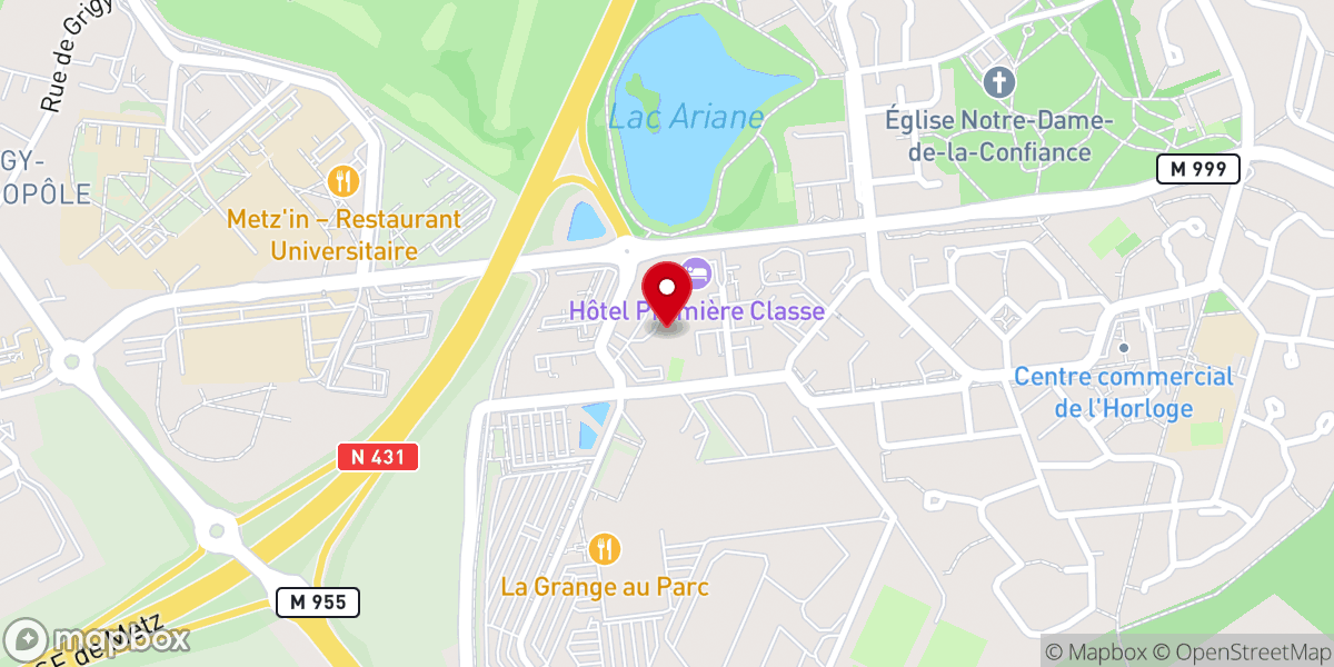Map showing location of Église néo-apostolique Metz-Grigy