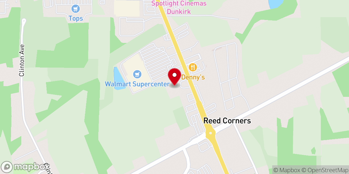 Map showing location of Lucky Lanes