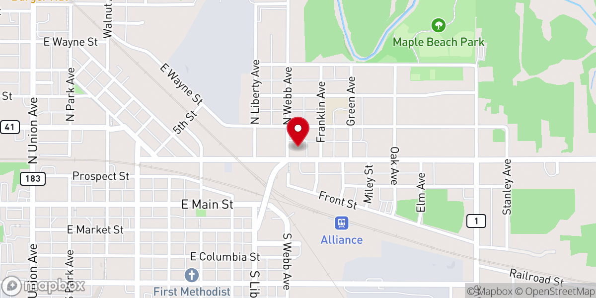 Map showing location of Second Baptist Church