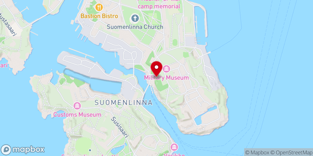 Map showing location of Suomenlinna
