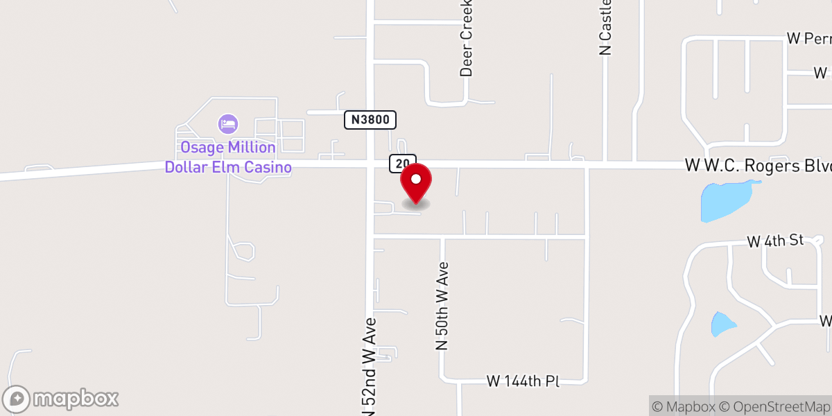 Map showing location of Riveted Church Skiatook