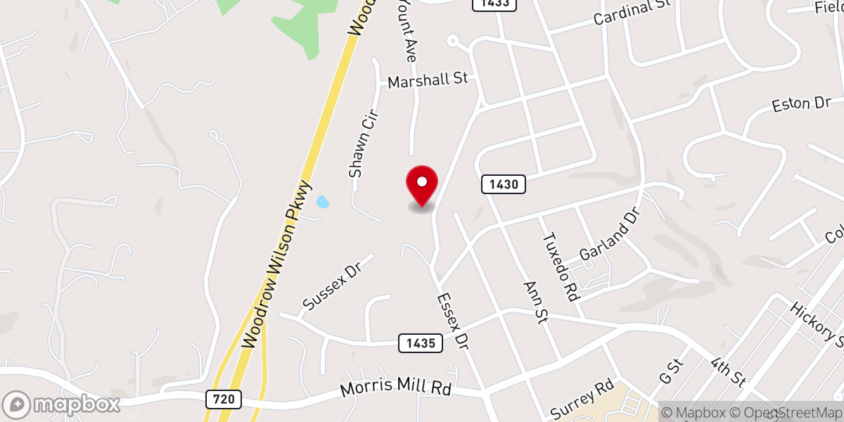 Map showing location of Faith Baptist Church