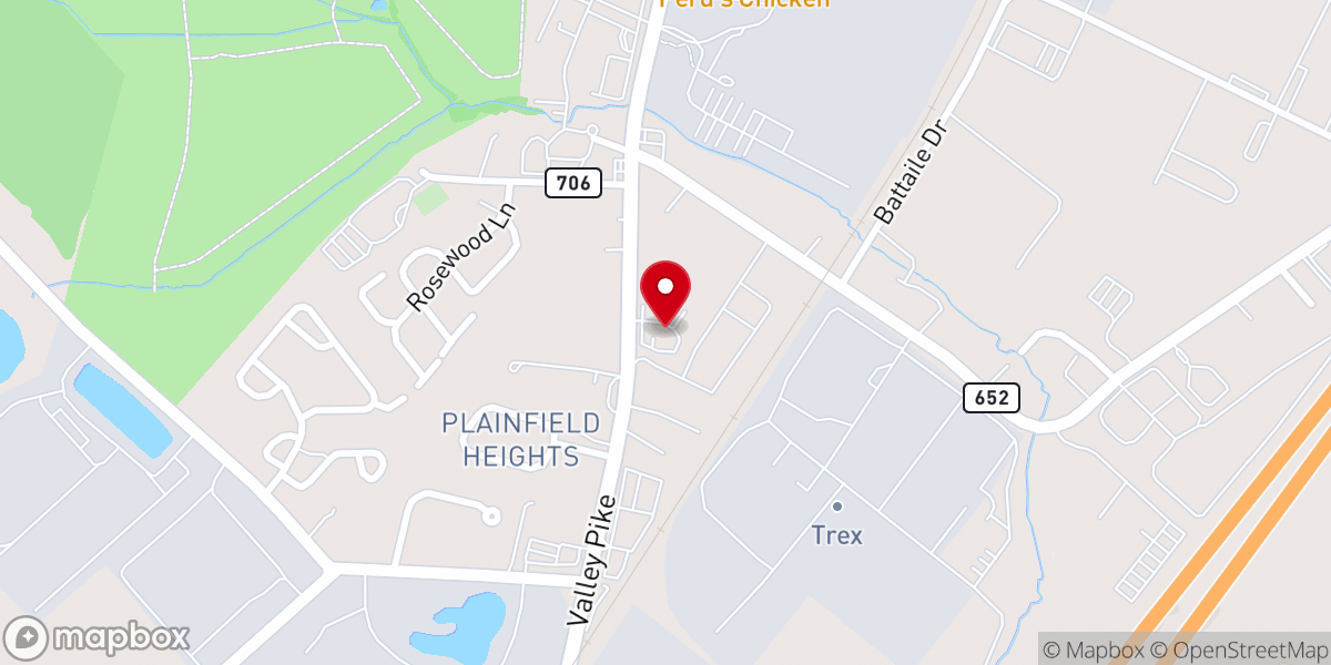 Map showing location of Kernstown United Methodist Church