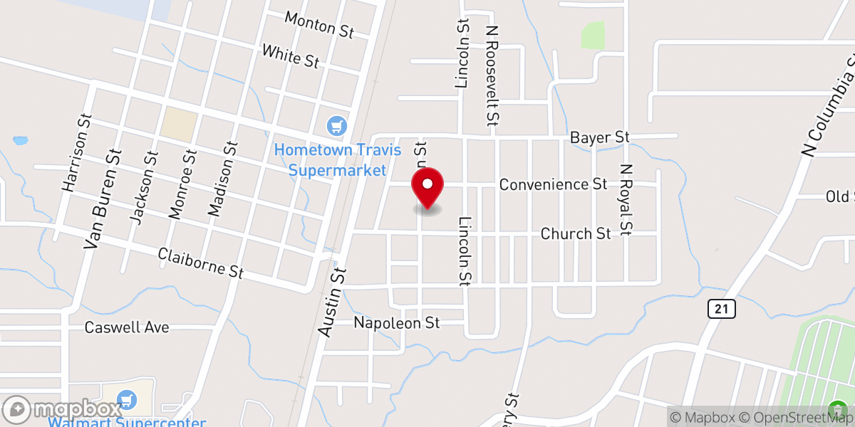 Map showing location of Mt Moriah Baptist Church