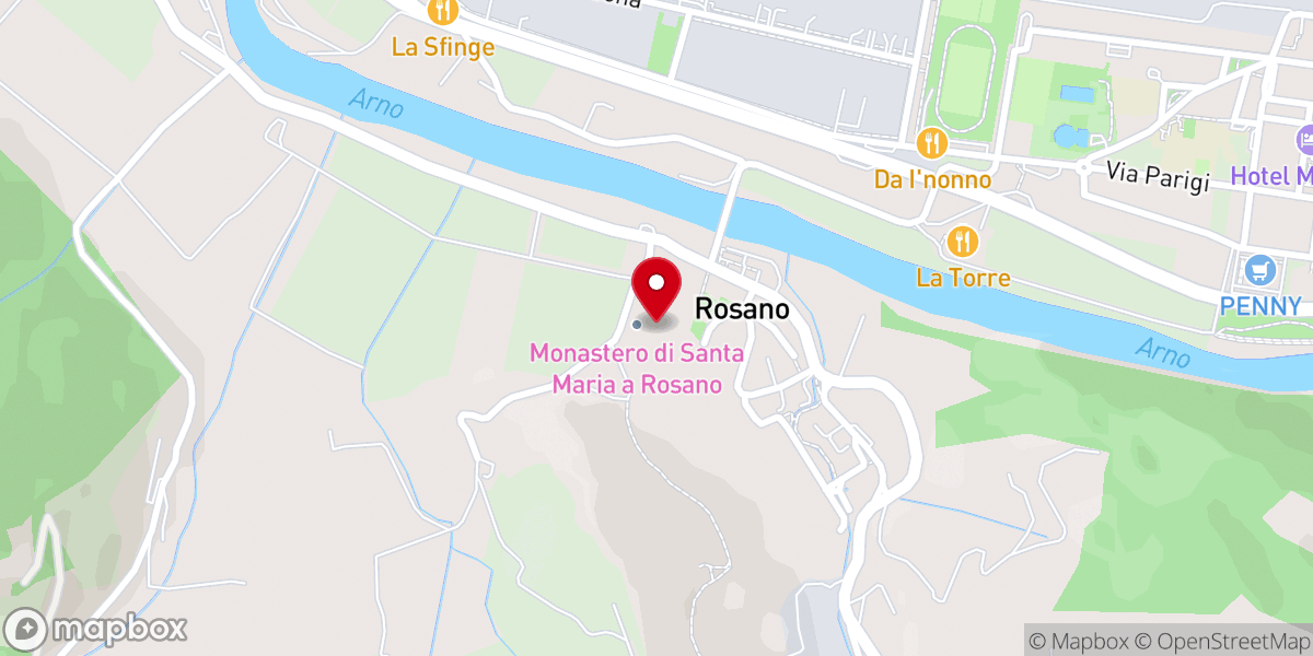 Map showing location of Monastero di Santa Maria di Rosano