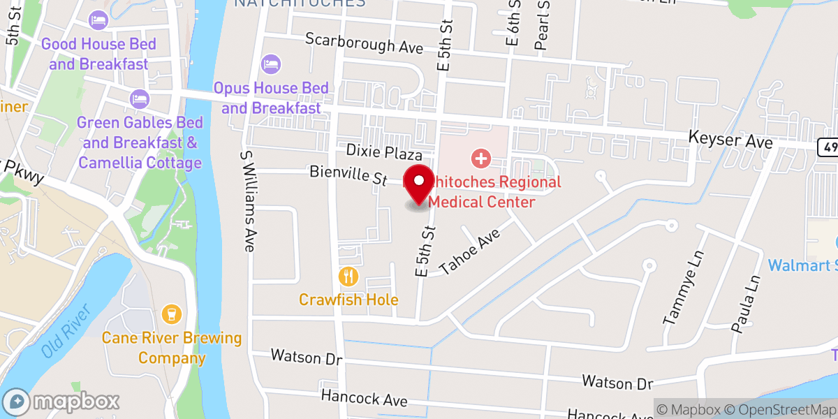 Map showing location of Natchitoches Church of the Nazarene