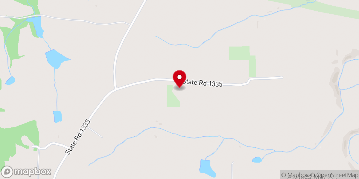 Map showing location of Oak Grove Church of Roxboro