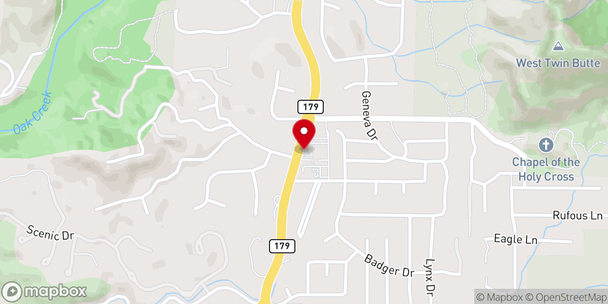 Map showing location of Sedona Sign
