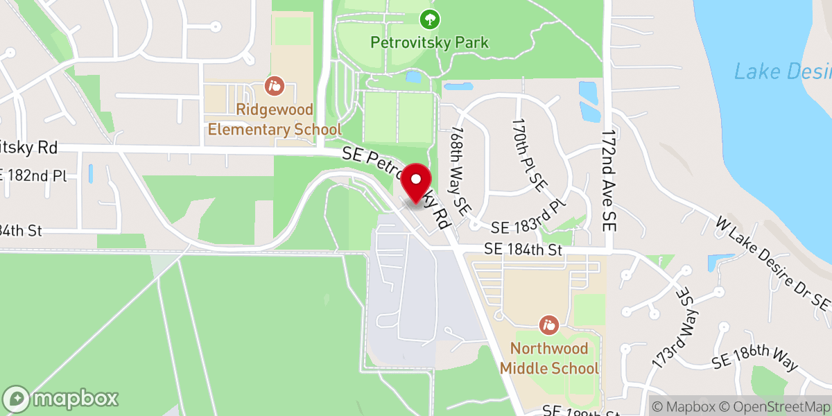 Map showing location of Renton Christian Center